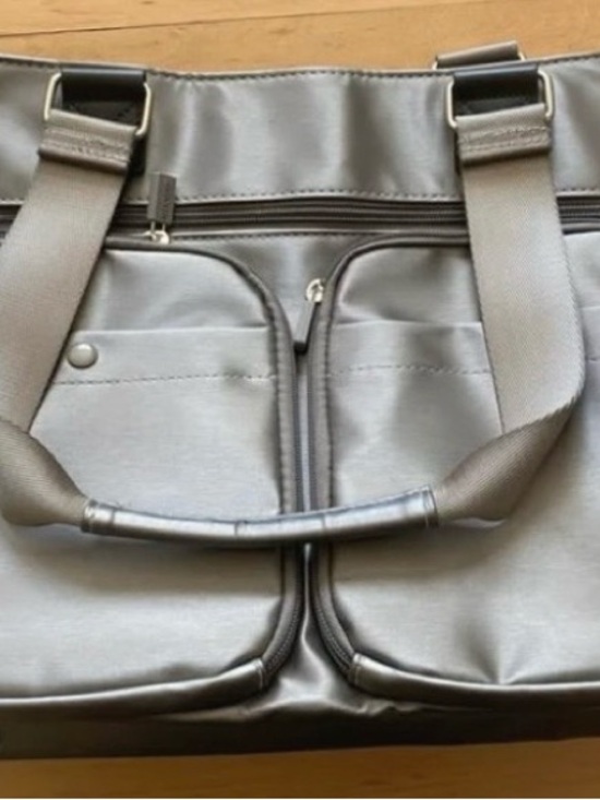 Ihkwip Handbags - Sleek Gray Women's Crossbody Tote with Front Pockets
